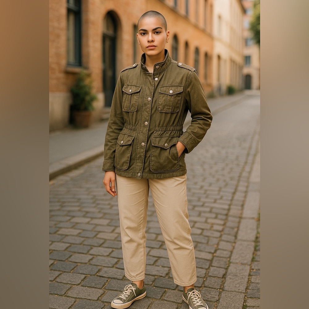 Free People Women's Not Your Brothers Surplus Jacket Military Army Cargo Size S - Picture 3 of 12